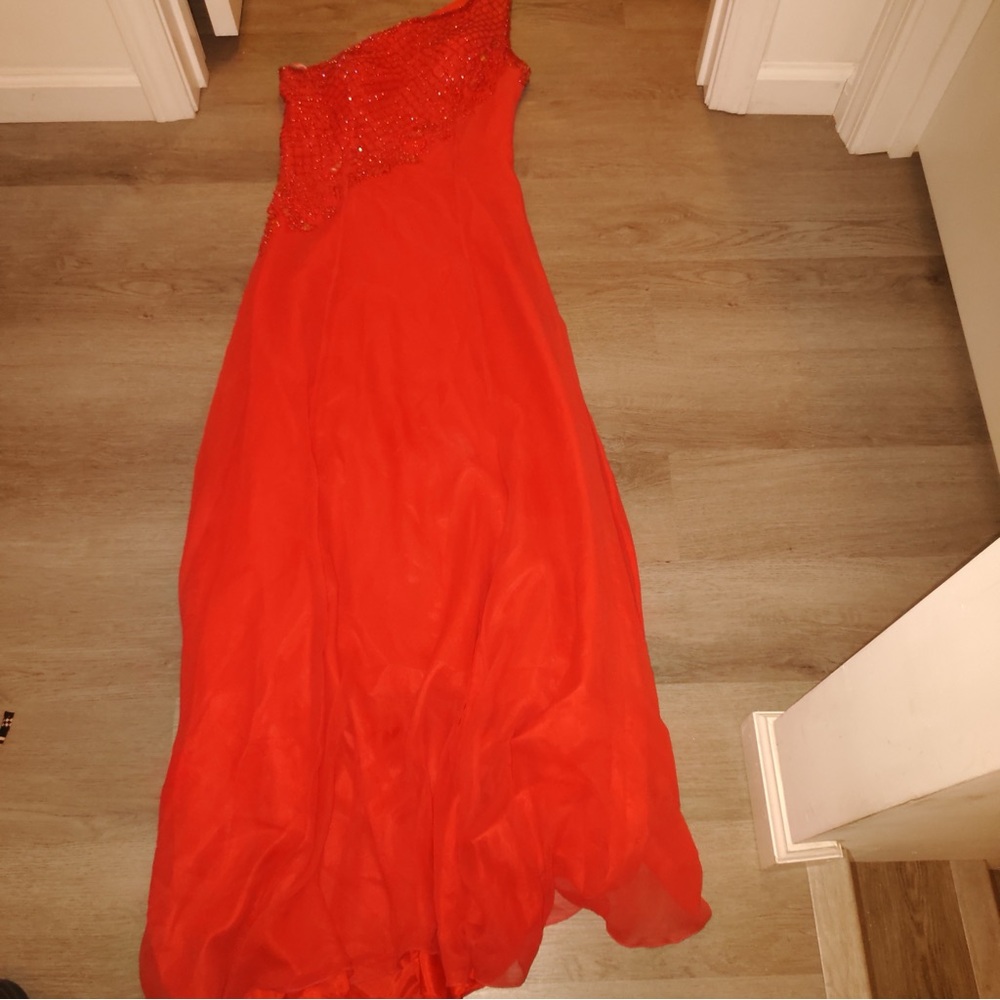 Chic One Shoulder Red Dress